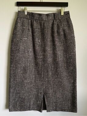 Vintage Summit Sportwear Mid Tweed Straight Skirt Brown Pockets 12